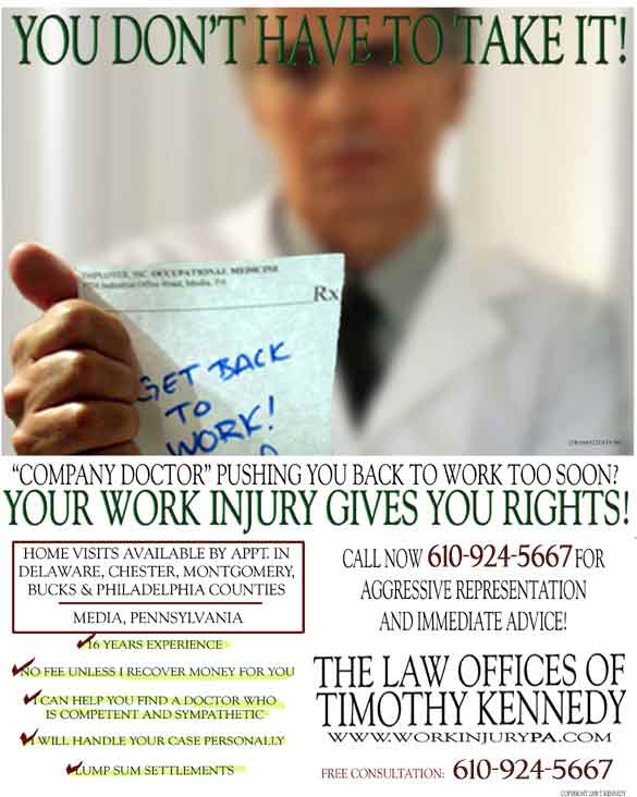 company doctor forcing back to work
